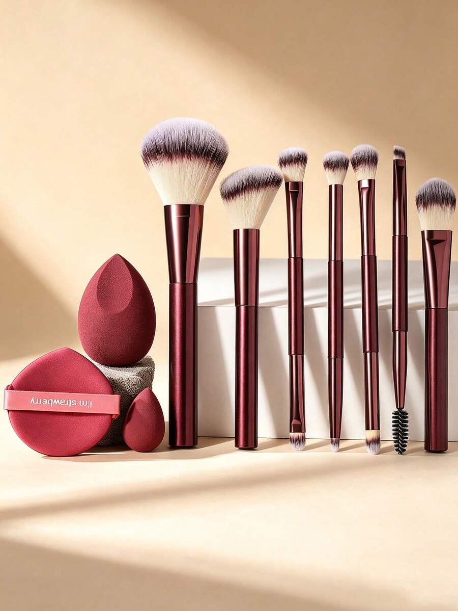 2/10 Stücke Make-up-Werkzeugset, enthält: 7 Make-up-Pinsel + 1 Make-up-Schwamm + 1 Mini-Make-up-Schwamm + 1 Polster-Puff, Make-up-Pinselset, Make-up-Pinselset, Make-up-Pinselset, vollständiges Make-up-Werkzeugset, Make-up-Pinselset, vollständiges Make-up-Werkzeugset, Make-up-Pinselset, Make-up-Pinselset, Make-up-Geschenkboxset - Verschiedenfarbig - Übersicht 1