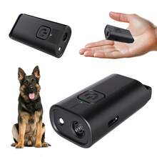 Mini Ultrasonic Dog Repellent, Rechargeable Portable Anti-Barking Device, Dog Training Anti-Barking Equipment With LED Indicator Light - Black - View 1