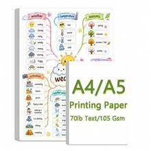 Kertas Printer - 50 Lembar, Ukuran A4/A5, 70 Lb (105gsm) Kertas Putih Cerah Berkualitas Tinggi - Sangat Cocok Untuk Fotokopi, Mencetak, Menulis, Mengomentari PR yang Salah, Perencanaan Harian - Putih - View 6