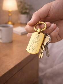 Photo Engraved Keychain: Personalized Valentine's Day Gift Set - Multicolor - View 3