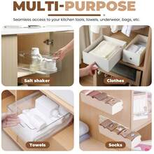 2pcs/Set Drawer Storage Basket Slide Rail, Adhesive Drawer Guide Rail, Pull-Out Basket Track Plastic Accessories, Multi-Purpose Kitchen Bedroom Dorm Storage Box Rail Strip, Suitable For Kitchen, Bedroom, Drawer Storage Accessories - B - View 9