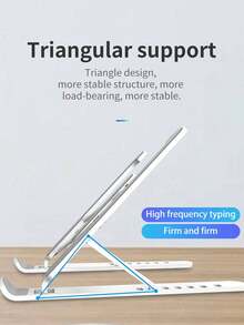 1pc Portable Laptop Desktop Stand, Adjustable Laptop Riser ABS+Silicone Material, Foldable Portable Laptop Stand, Ventilated Heat Dissipation Laptop Stand, Suitable For 10-15.6 Inch Laptops - View 4