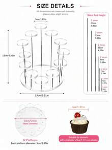 1pc Acrylic Tiered Display Stand, 4/7/12 Slots Transparent Stepwise Figurine, Blind Box, Dessert, Cake Display Rack - Christmas Party Supplies - Transparent - View 4