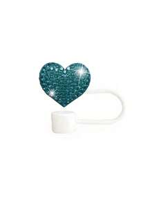 Premium Silicone Straw Cover With Sparkling Rhinestone Heart Decoration, Reusable Beverage Cup Lid, Compatible With 30oz And 40oz Tumblers, Glam Decor Accessory For Women, Suitable For Multiple Holidays And Birthday Gifts - Multicolor - View 18