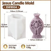 Jesus Candle Mold Religious Cross Silicone Candle Mold Handmade Sacred Jesus Face Candle DIY Craft Mold For Church Decor Gift - Jesus Mold - View 11