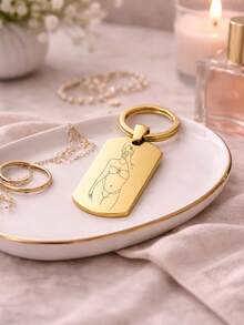 Photo Engraved Keychain: Personalized Valentine's Day Gift Set - Multicolor - View 4