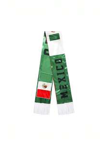1 pieza Bufanda deportiva con temática de fútbol, hecha de tela de satén, decorada con borlas, bufanda casual de moda adecuada para aficionados al fútbol, accesorio de cuello suave y ligero, adecuado para la decoración de la fiesta de la Copa del Mundo - Bufandas de abanico - Ver 9