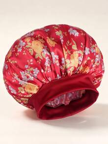 1pc Silk Sleep Bonnet Hair Wrap Hair Cap Protect Braids - Red - View 7