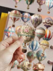 50/150/250pcs Vintage Hot Air Balloon Stickers For Scrapbooking, Journaling, Planner, Luggage, Envelope, Greeting Card, Notebook, Tablet, Water Bottle - Retro Hot Air Balloon - View 5