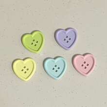 5/10/15pcs Heart-Shaped Button Fridge Magnets, Cute Decorative Fridge Stickers, Suitable For Home Kitchen Office Whiteboard Decoration, Fridge Kitchen Magnets, Perfect Gift Choice (Christmas, Valentine's Day, Graduation Birthday), Room Decoration, Decorative Magnetic Stickers, Home Decor - Multicolor - View 5