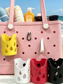 New Water Drop Cup Hole Hanging Cup Beverage Cup Sleeve Portable Heat Insulation Collapsible, Pen Holder Accessory Key Bag And Hook, Cup Hanging Hook And Button Mini Portable Bag Hook, Lightweight Replacement Travel Accessory, Solid Color Multifunctional Beach Bag Accessory Keychain Anti-Loss Accessory, Reusable Travel Accessory, Quickly Find Your Keys, Convenient For Placing Cups. - Multicolor - View 6