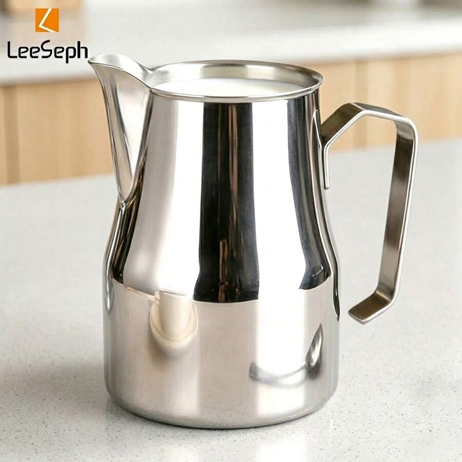 1个奶泡器，350/500/700毫升不锈钢奶泡壶，牛奶蒸汽器，适用于意式咖啡机，拉花杯（12/17/23盎司），返校季
