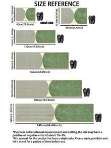 1 pièce pièce Tapis de cuisine géométrique vert matcha frais nordique 3,5 mm en caoutchouc souple absorbant, convient pour la cuisine, la salle de bain, le salon, le paillasson d'extérieur, le tapis de cuisine, la décoration de la maison et le tapis de toilette - Multicolore - Voir 4