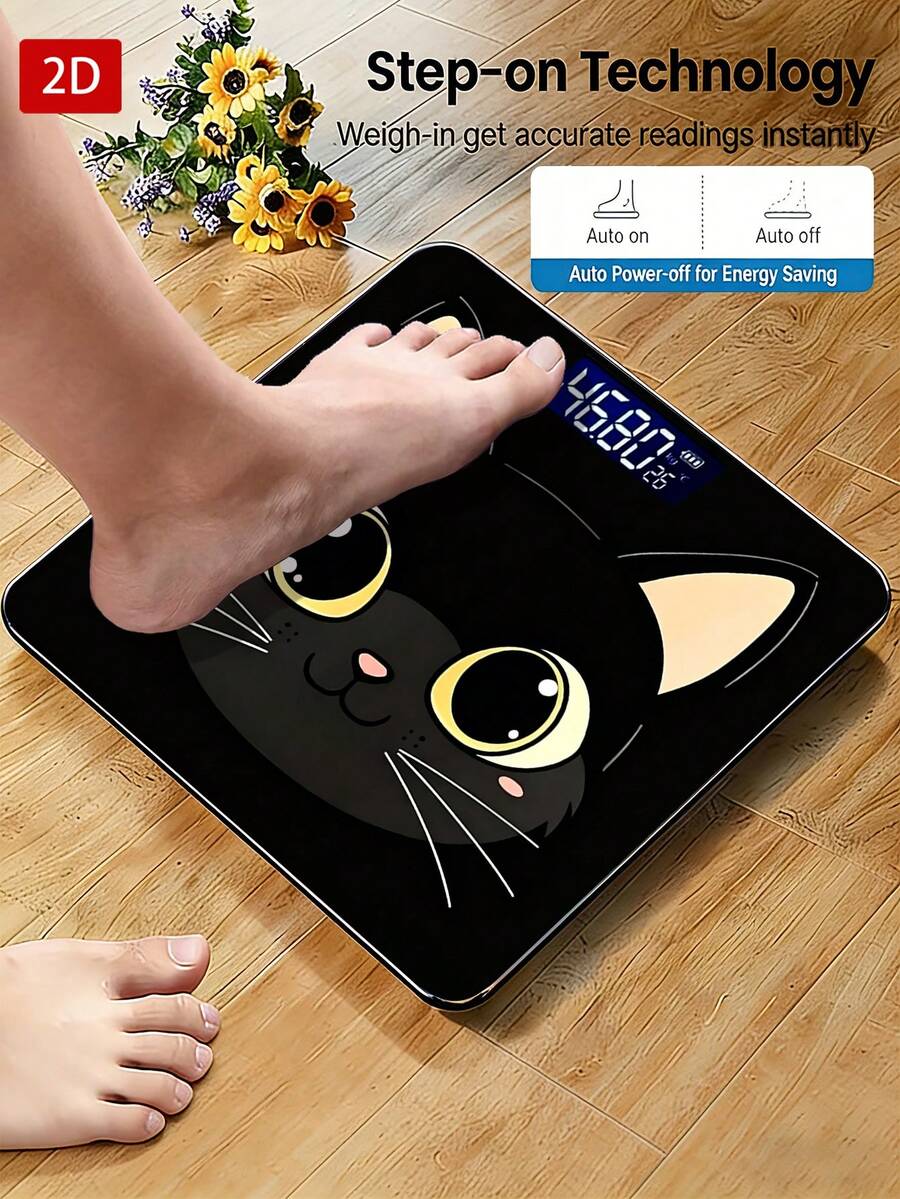 1pc LED Display Electronic Weighing Scale, Flat 2D Digital Bathroom Scale, Decorative Weighing Platform - Suitable For Long-Term Use, Meets Family Weighing Needs, Perfect As A Gift For Christmas, New Year, And Valentine'S Day