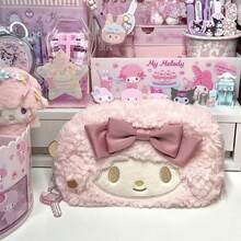 SANRIO 小羊鉛筆盒 大容量可愛小眾蝴蝶結少女風文具收納盒 多功能小物收納袋 - 多色 - 查看 5