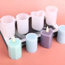 4pcs Candle Silicone Molds, Pillar Candle Molds, Reusable Cylindrical/Hexagonal/Heart/Flower/Square Shaped Resin Molds, Soft Silicone Smooth Demolding, Suitable For Handicrafts, Candle Making, Resin Casting, Handmade Soap Making - Transparent - View 7