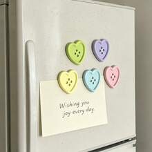 5/10/15pcs Heart-Shaped Button Fridge Magnets, Cute Decorative Fridge Stickers, Suitable For Home Kitchen Office Whiteboard Decoration, Fridge Kitchen Magnets, Perfect Gift Choice (Christmas, Valentine's Day, Graduation Birthday), Room Decoration, Decorative Magnetic Stickers, Home Decor - Multicolor - View 9