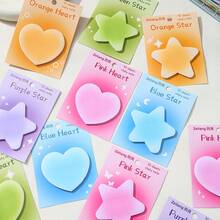 30pcs/Pack Heart/Star Shaped Sticky Notes, Total 5 Pads 150 Sheets, Multi-Purpose Convenient Notes, Can Be Written On, For Students, Office, Home Self-Adhesive - one-size - View 1