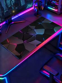 1pc Geometric Game Competitive Mouse Pad, Non-Slip Rubber-Soled Large-Size Table Pad, Durable Sewing, Back-To-School Study, Office Use, Room Decoration - View 7