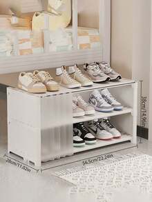 1pc Simple Multi-Layer Shoe Rack For Dorm Bed Under Storage, Household Shoe Cabinet With Wheels, Dust-Proof Shoe Storage Organizer - Multicolor - View 3