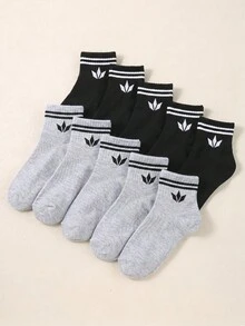 20 Pairs Unisex Kids Athletic Ankle Socks, Striped Pattern Minimalist Casual Style For Boys & Girls, Ideal For Daily School & Everyday Wear - Multicolor - View 9
