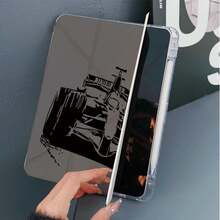 1 pieza Funda protectora para tableta con estampado de carreras vintage, soporte magnético plegable de 3+Y con múltiples ángulos, con ranura para lápiz y función de suspensión/activación automática, compatible con iPad PRO/AIR, Pad 5/6/21, Pad, MatePad, Honor Pad - Multicolor - View 4