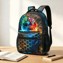 Mochila escolar para estudiantes - Mochila con patrón de videojuegos para adolescentes de escuela secundaria - Mochila casual de 16 pulgadas para videojuegos y viajes - Multicolor - Ver 11