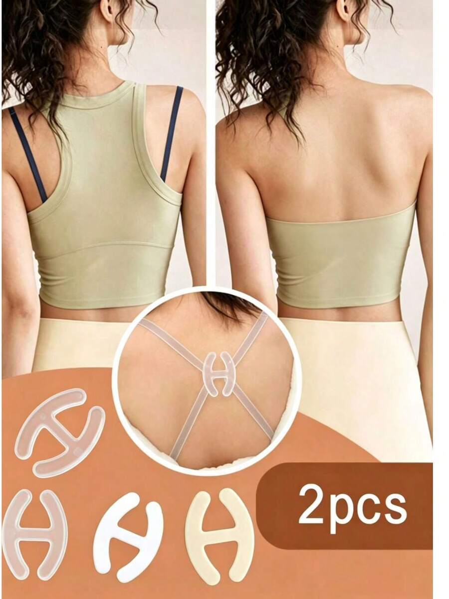 Bra Strap Cross Buckle, Bra Lingerie Accessory, Women's Invisible Anti-Slip Shoulder Strap Buckle, Perfect Solution To Prevent Bra Straps From Slipping, Suitable For Travel, Sports, Outdoor Activities, Personal Care And Summer Needs - A - View 1