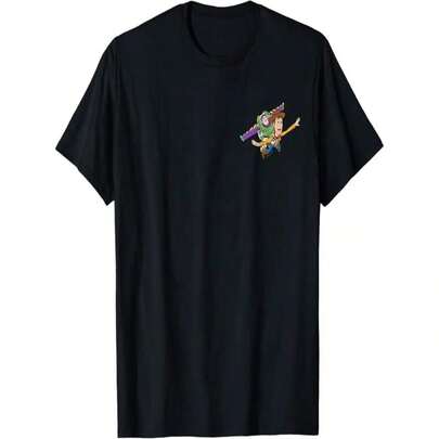 ＆ピクサー トイ_ストーリー バズ_ライトイヤーとウッディのポケットロゴTシャツ