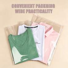 100pcs/Pack Large Self-Sealing Glass Paper Bags, Self-Adhesive, Transparent Resealable Glass Paper Plastic Bags For Packaging Clothes, T-Shirts, Pants, Accessories, Etc. - White - View 11