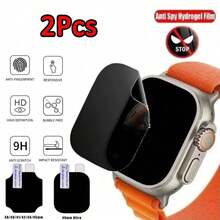 2pcs/Set Privacy Screen Protector Compatible With Apple Watch Ultra 49mm 45mm 41mm 40mm 38 44mm Series 8 7 SE 4 5 6 Anti-Peeping Hydrogel Film Birthday Gift Family Friends Watch Screen Protector Watch Protective Case Watch Accessories Waterproof Shockproof Anti-Fall Anti-Scratch Anti-Fingerprint Full Coverage - Black - View 14