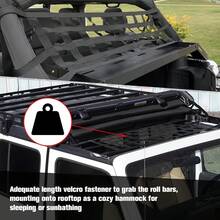 1件裝汽車車頂網狀吊床（黑色）適用於 YJ TJ JK JKU JL JLU JT 1987-2024 車型 - 黑色 - 查看 7