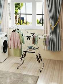 Foldable Clothes Drying Rack, Indoor/Outdoor Space-Saving Laundry Stand, Portable Airer For Towels, Socks & Garments, Ideal For Balcony, Bathroom, Laundry Room & Apartment Use - View 3