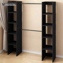 WUWAWDOGA Modern Open Style Wardrobe With Shelves And Two Hanging Rails - Black - View 6