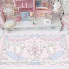 Leather Desk Pad Protector Japanese Anime Y2K Pink Girl Love Kissing Bunny Bow Flower Mouse Pad Office Desk Mat Waterproof Non-Slip Gaming PU Desk Blotter Gaming Esports User - View 10