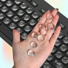 DFsucces 長い爪用キーボード隆起ステッカー 40枚 シリコン製 耐摩耗 透明度が高い ネイルアートタイピング爪の保護器 コンピューター用テッカー 長い爪対応 台形キーボードカバー   キーキャップ - チェックする 8