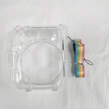 1Pc Clear Crystal Camera Protective Case Compatible With Fujifilm Mini 12, Transparent Shell With Colorful Rainbow Shoulder Strap, Durable Scratch & Drop Resistant Clear Cover, Camera Not Included - View 8