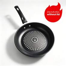 1pc Green #24 Thickened Non-Stick Pan, Cookware Without Lid, Dual-Use Frying & Sauté Pan, Reduces Smoke, Multi-Functional Flat Bottom Pan, Suitable For Induction & Gas Stove, Compact & Lightweight - View 8