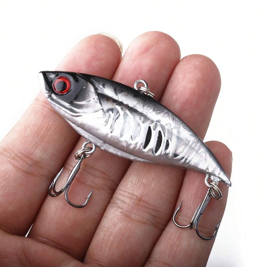 1pc 6.5cm/10.5g Hard Bait VIB Sinking Rattle Lure 3D Eyes Artificial Fish Bait Long Cast Fishing Accessory - Multicolor - View 1