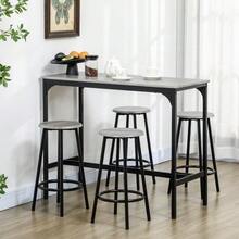 Bar Table With Bar Stool Set, 5-Piece Bar Table Set, Kitchen Table With 4 Bar Stools, Dining Set In Industrial Design - 灰色的 - 查看 5