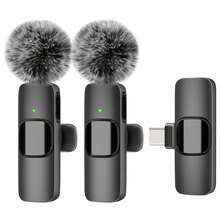 Wireless Lavalier Microphone, Compatible With IPhone & IPad Type-C Interface, Plug And Play, 2.4G Ultra-Low Latency, Built-In Noise Reduction Chip, Suitable For Video Recording, Interviews, Podcasts And Vlog, 50mAh Rechargeable Battery - Black - View 16