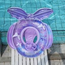 Anillo de natación para bebé, anillo de natación inflable para niños pequeños, anillo de natación inflable, flotador de natación inflable de verano para niños, uso al aire libre para niñas pequeñas - Morado - Ver 2