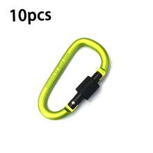 5pcs/10pcs D-Shaped Aluminum Alloy Locking Carabiner Key Chain Backpack Clip Water Bottle Hook - Multicolor - View 16