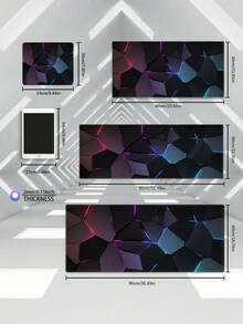 1pc Geometric Game Competitive Mouse Pad, Non-Slip Rubber-Soled Large-Size Table Pad, Durable Sewing, Back-To-School Study, Office Use, Room Decoration - View 4