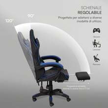 Baroni Gaming Chairs - Blue - View 8