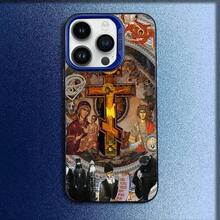 Orthodox Cross Icon Church Phone Case For IPhone 16,15,14,13,12,11,Mini,Pro,E,MAX Blue Candy Matte Shockproof Cover RCRI - z6 - 查看 5