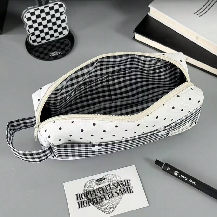 1pc Pencil Pouch, Large Capacity Highly Attractive Portable Stationery Box, Desk Organizer Bag, Multi-Function Pencil Case, Back To School Gift, Student Gift, Suitable For School And Office Use, Personalized Desktop Pencil Bag - Single Piece - View 1