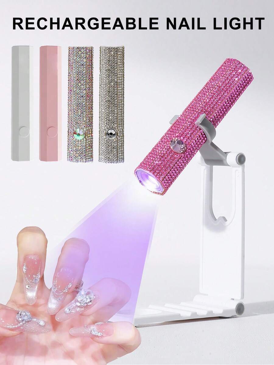 1件 USB充電式粉鑽UV LED美甲燈,迷你便攜式指甲油凝膠固化燈,白鑽美甲光療機,可穿戴式美甲固化裝置,UV光療機,六角鑽造型美甲光療燈,小型快乾指甲油凝膠固化燈,便攜式美甲尖端固化燈 - 彩色 - 查看 1