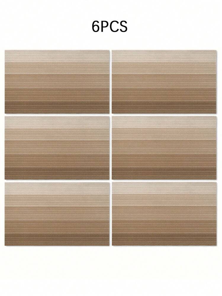 4pcs/6pcs Gradient Tablecloth, Modern Living Room Dining Table Decor Placemats, Washable, Kitchen Dining Table Mat, Stain-Resistant Heat-Resistant Tabletop Decoration, Suitable For Home Party, Home Decor, Table Runner, Camping Outdoor Dining Table Decor, Coffee Table, Spring Summer Dining Table Home Decor - Camel - View 10