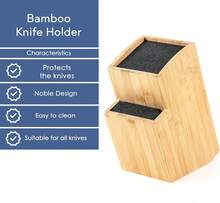 Hans Cucina Knife Block – Wood-Free Knife Holder (Bamboo Brown, Slanted Square Shape) - Bamboo Brown - View 5